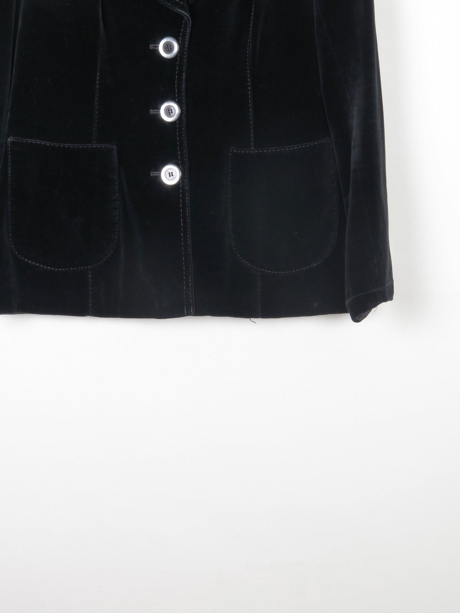 Women's Black Velvet 1970s Jacket 10/12 - The Harlequin