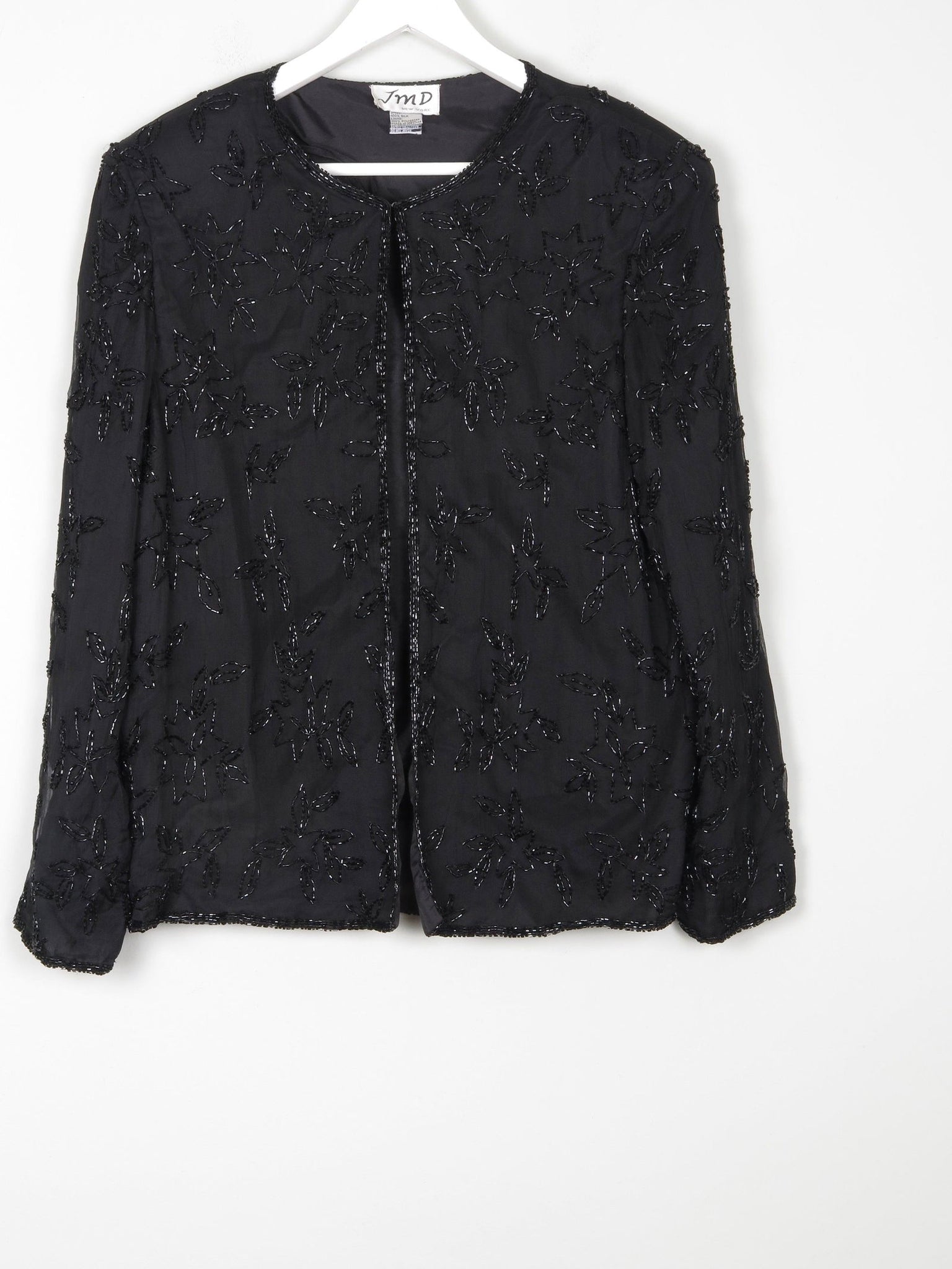 Women’s Black Vintage Beaded Jacket M - The Harlequin