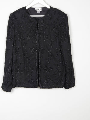 Women’s Black Vintage Beaded Jacket M - The Harlequin