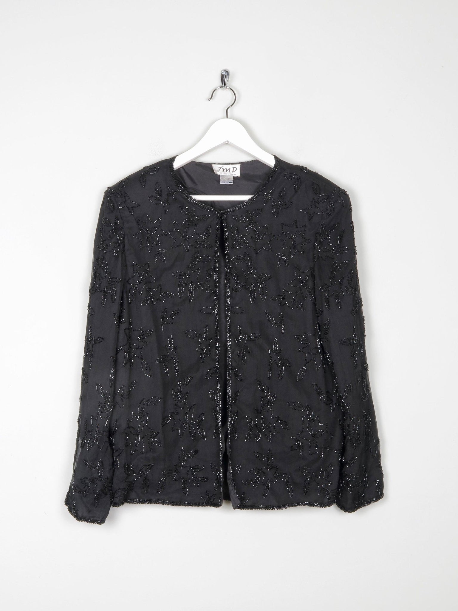 Women’s Black Vintage Beaded Jacket M - The Harlequin