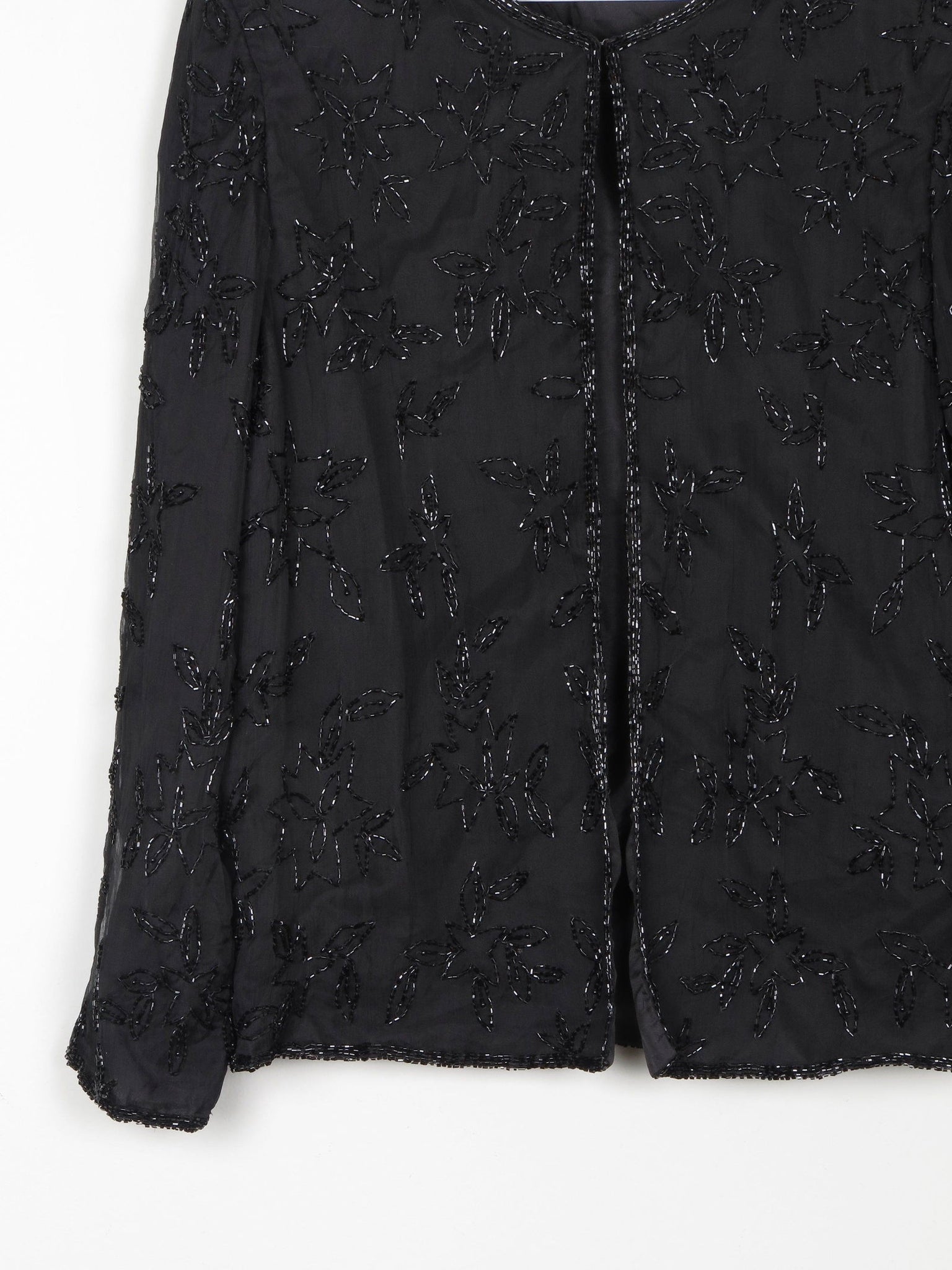 Women’s Black Vintage Beaded Jacket M - The Harlequin