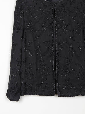 Women’s Black Vintage Beaded Jacket M - The Harlequin