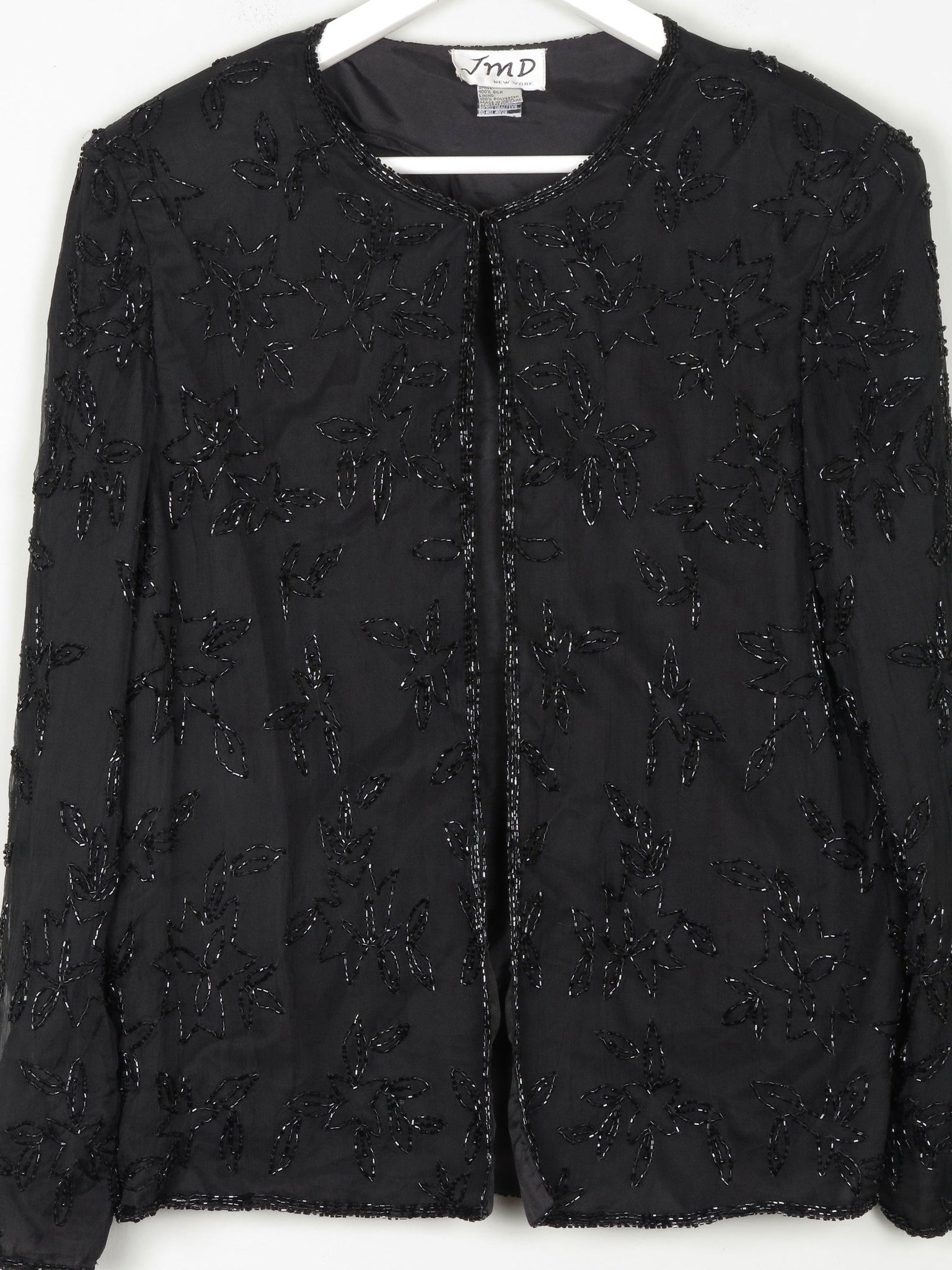 Women’s Black Vintage Beaded Jacket M - The Harlequin