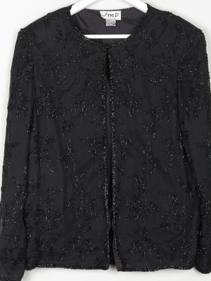 Women’s Black Vintage Beaded Jacket M - The Harlequin