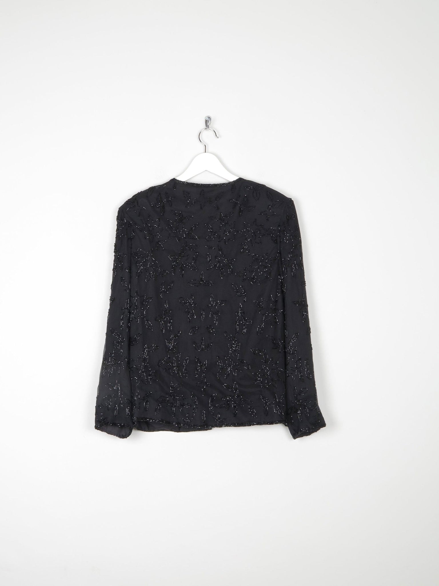 Women’s Black Vintage Beaded Jacket M - The Harlequin