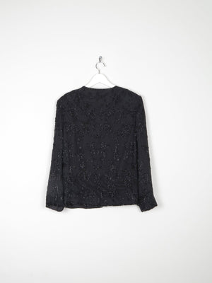 Women’s Black Vintage Beaded Jacket M - The Harlequin