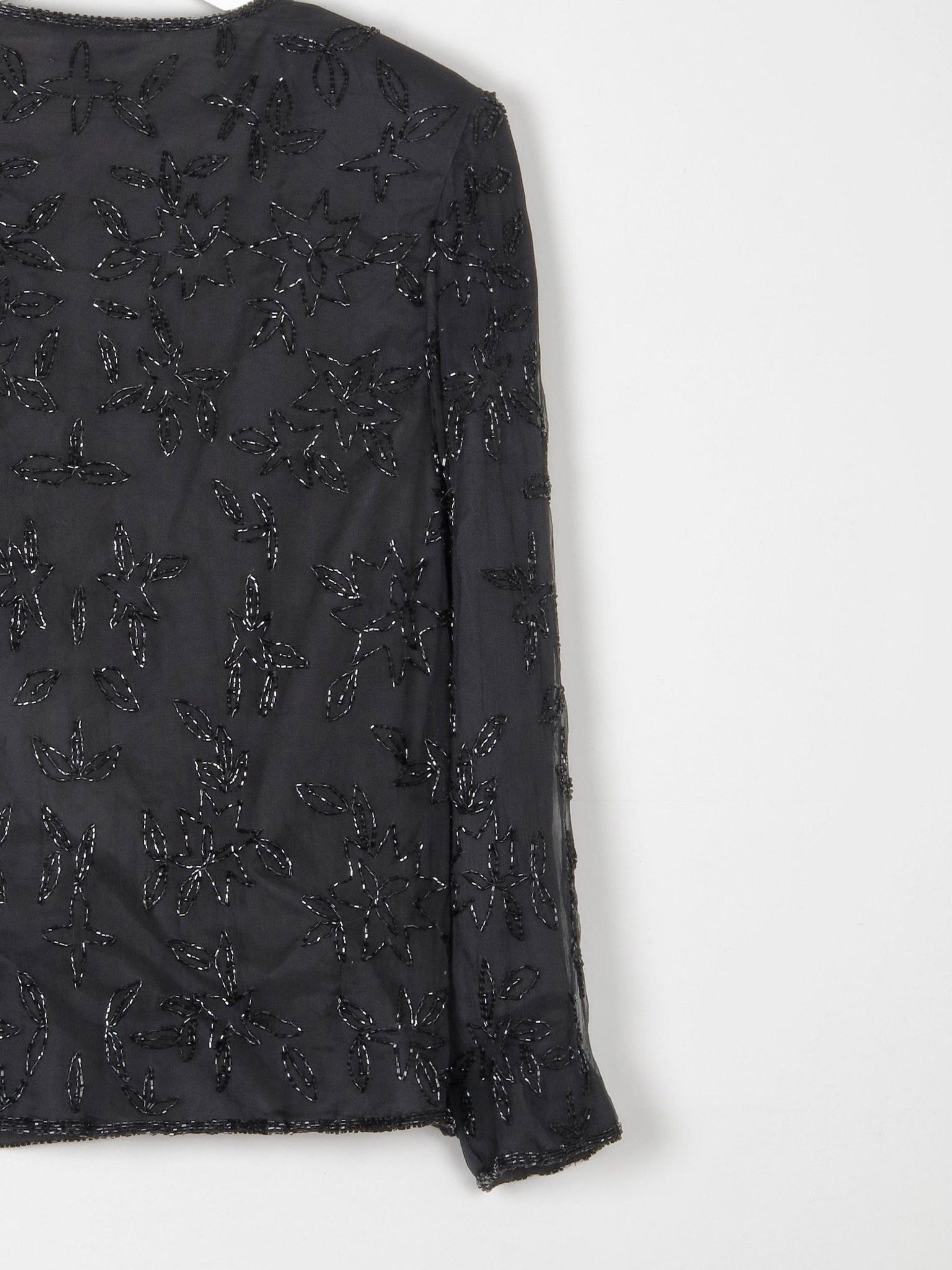 Women’s Black Vintage Beaded Jacket M - The Harlequin