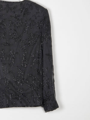 Women’s Black Vintage Beaded Jacket M - The Harlequin