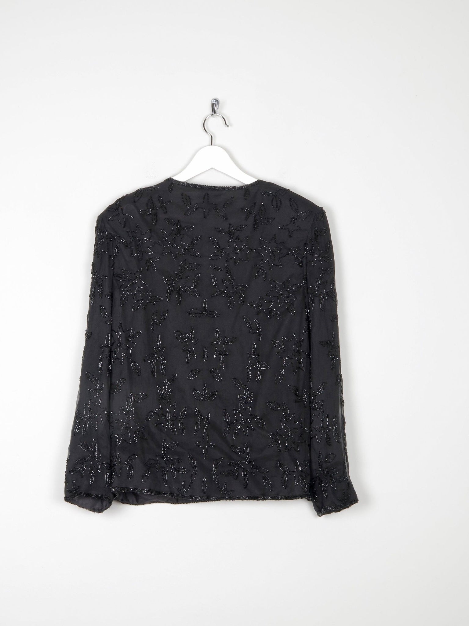 Women’s Black Vintage Beaded Jacket M - The Harlequin