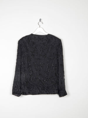 Women’s Black Vintage Beaded Jacket M - The Harlequin