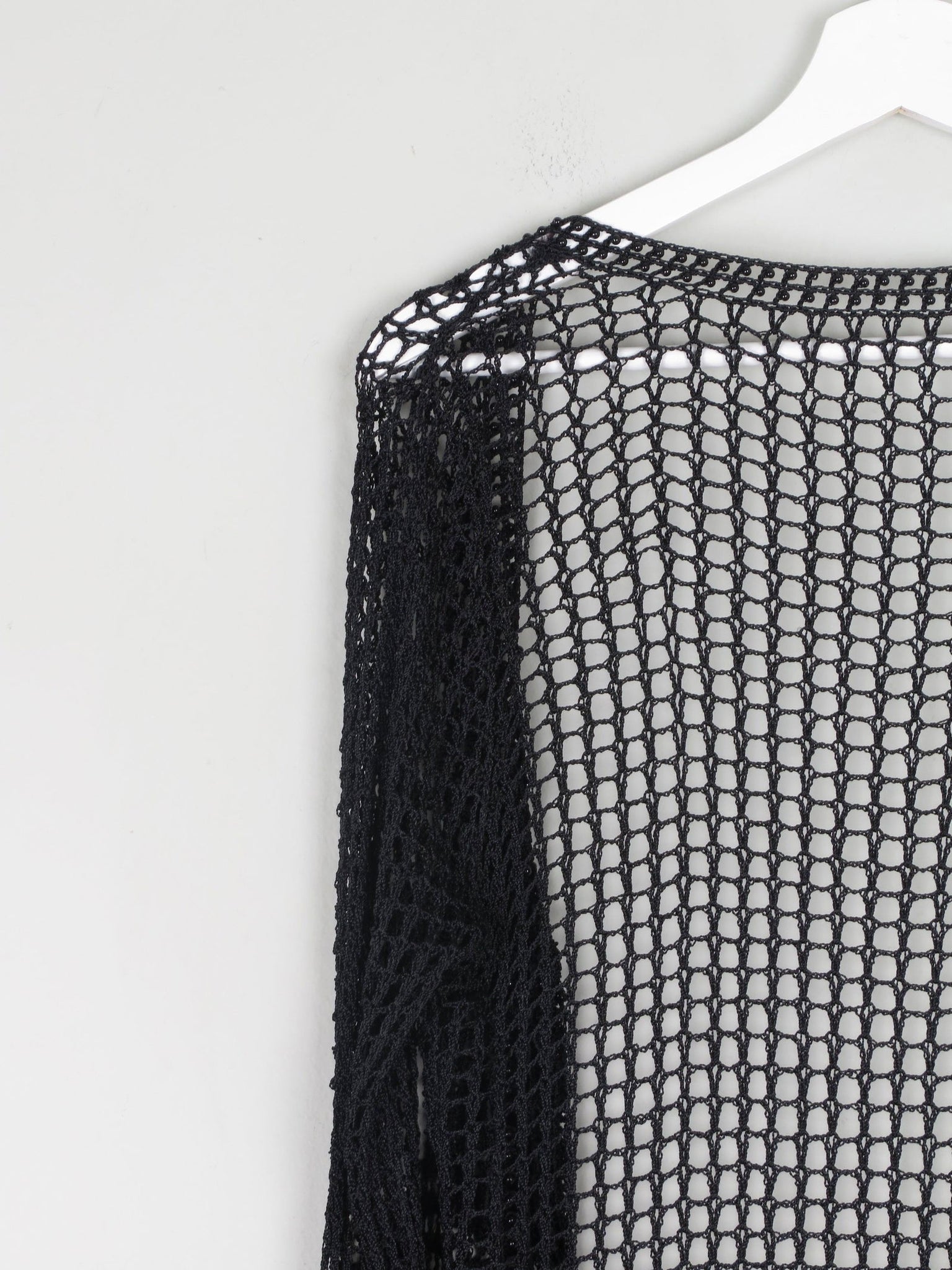 Women’s Black Vintage Crochet Long Cardigan S/M - The Harlequin