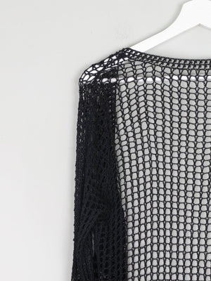Women’s Black Vintage Crochet Long Cardigan S/M - The Harlequin