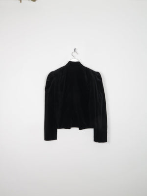 Women’s Black Vintage Cropped Velvet Jacket M - The Harlequin