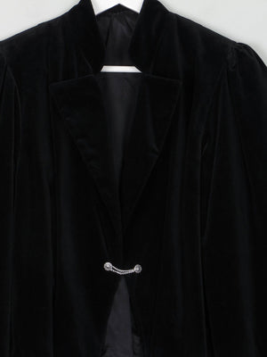 Women’s Black Vintage Cropped Velvet Jacket M - The Harlequin