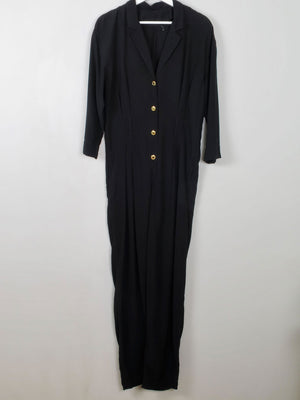 Women's Black Vintage Jumpsuit S - The Harlequin