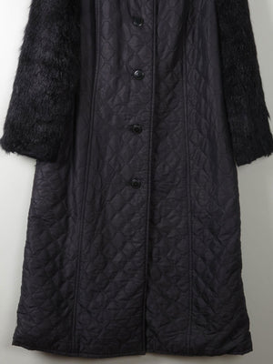 Women's Black Vintage Quilted Coat M - The Harlequin