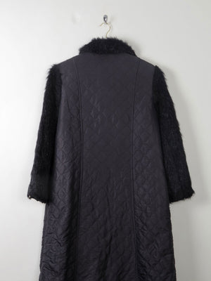 Women's Black Vintage Quilted Coat M - The Harlequin