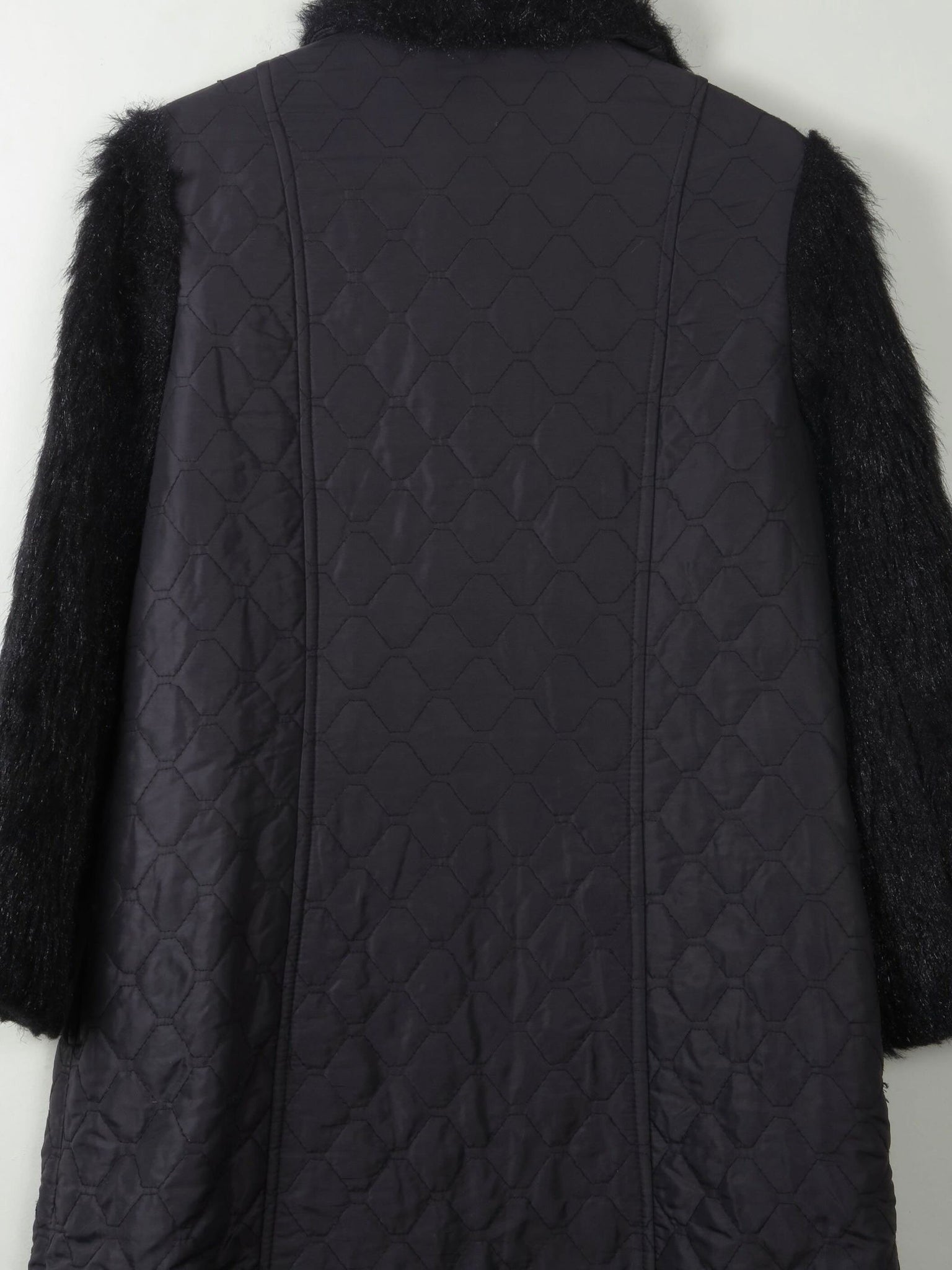 Women's Black Vintage Quilted Coat M - The Harlequin