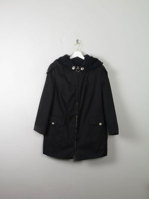 Women's Black Vintage Trench Parka S/M Petit - The Harlequin