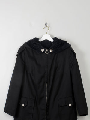 Women's Black Vintage Trench Parka S/M Petit - The Harlequin