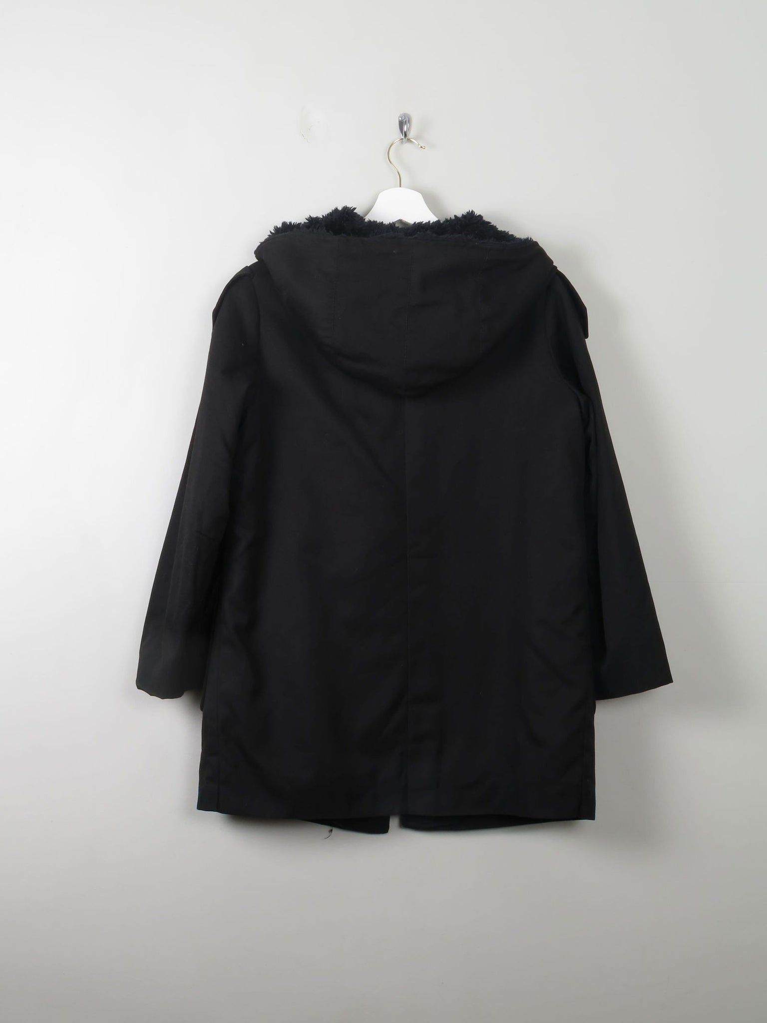 Women's Black Vintage Trench Parka S/M Petit - The Harlequin