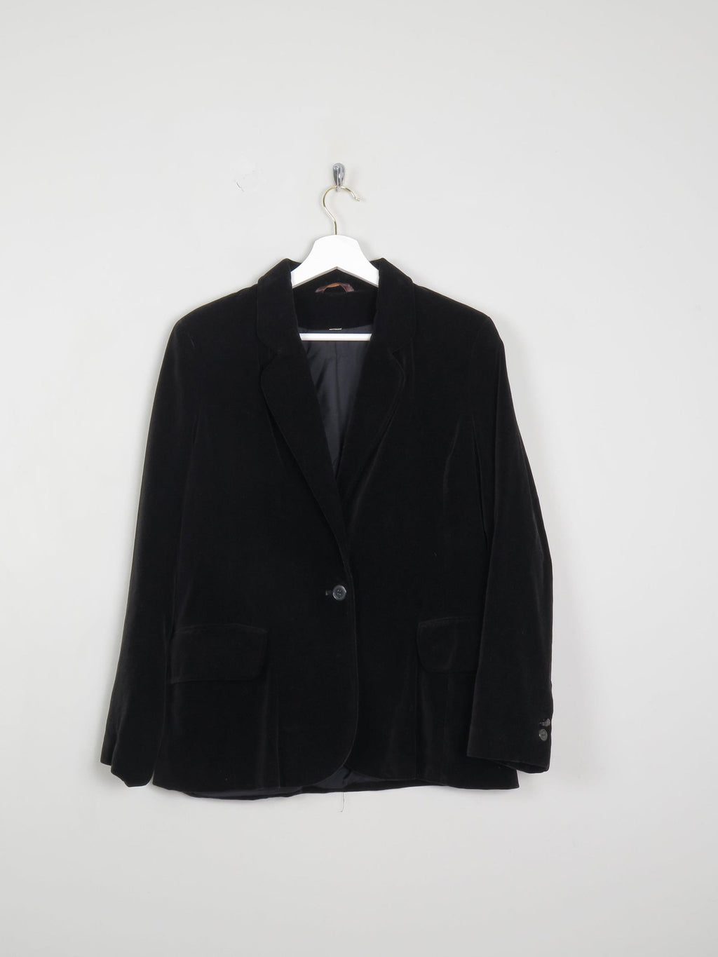 Women's Black Vintage Velvet Jacket S - The Harlequin