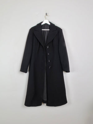 Women's Black Wool 1970s Coat 12/14 - The Harlequin
