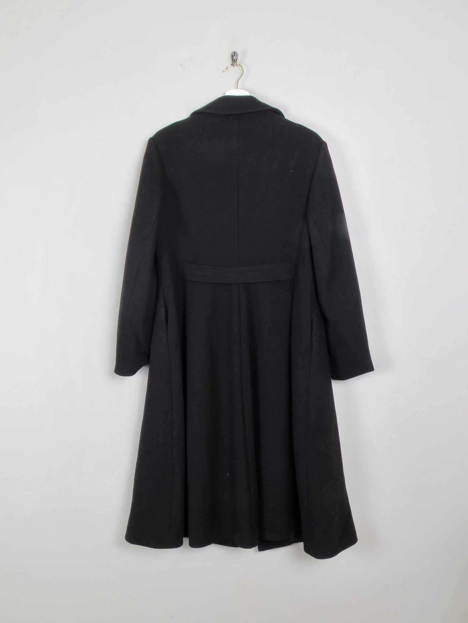 Women's Black Wool 1970s Coat 12/14 - The Harlequin