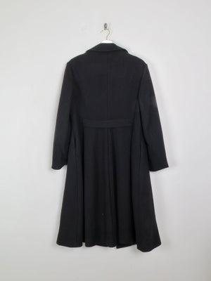 Women's Black Wool 1970s Coat 12/14 - The Harlequin