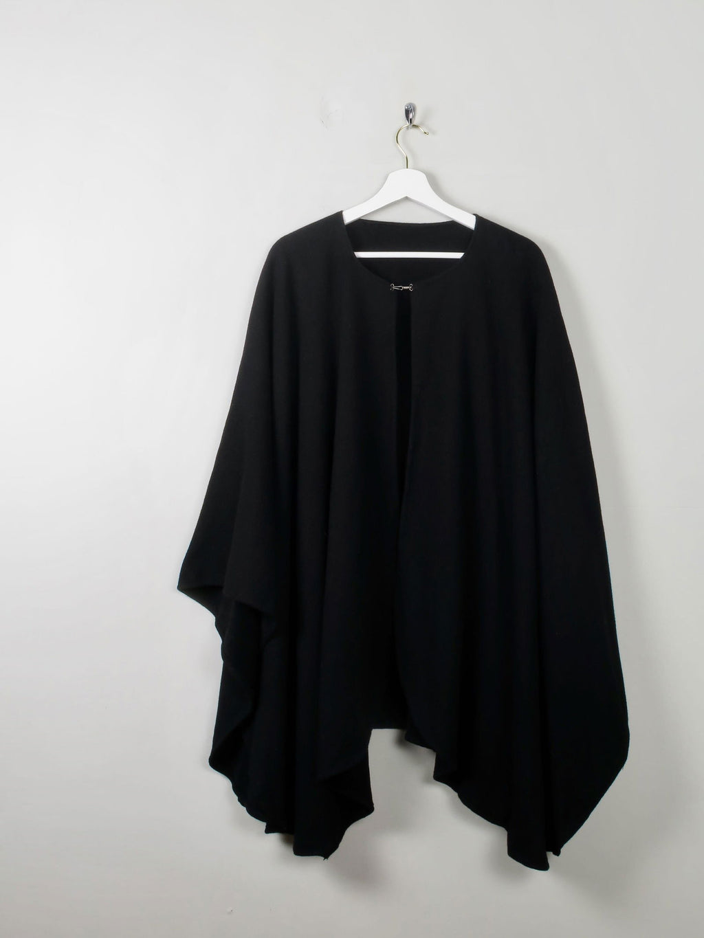 Women's Black Wool Vintage Cape - The Harlequin