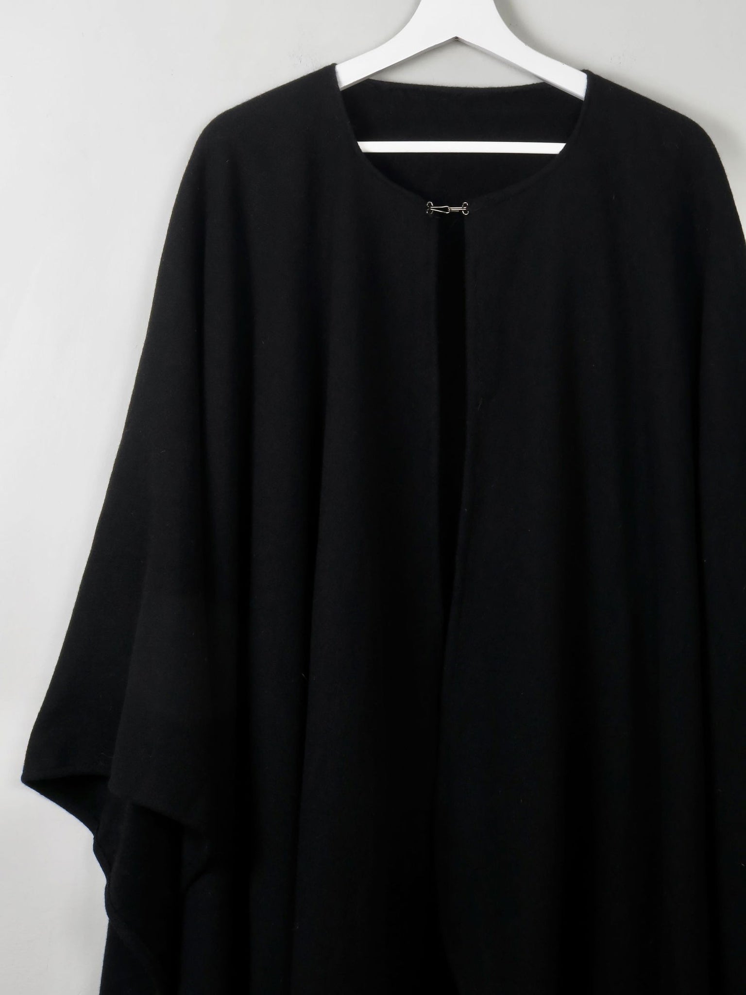 Women's Black Wool Vintage Cape - The Harlequin