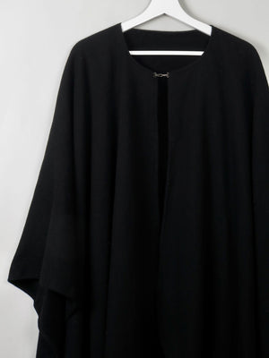 Women's Black Wool Vintage Cape - The Harlequin