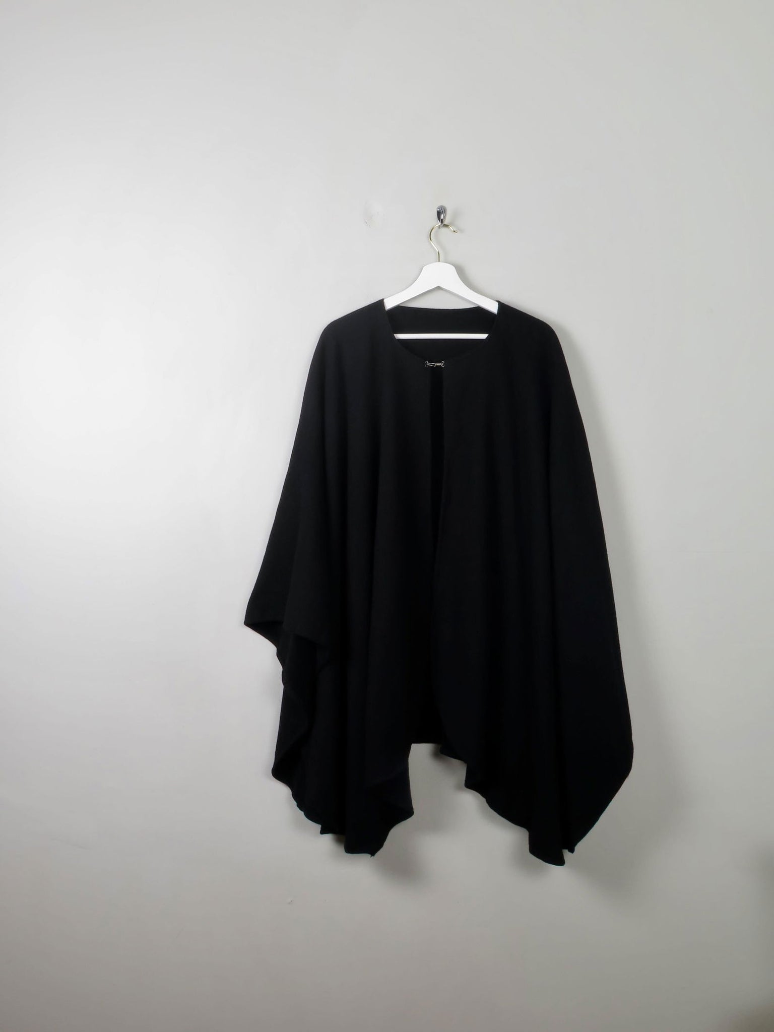 Women's Black Wool Vintage Cape - The Harlequin
