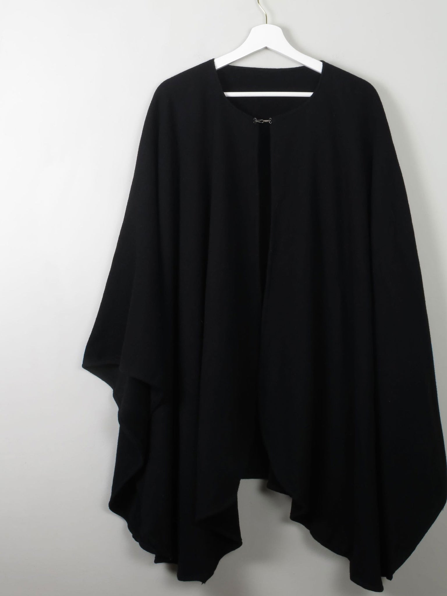 Women's Black Wool Vintage Cape - The Harlequin
