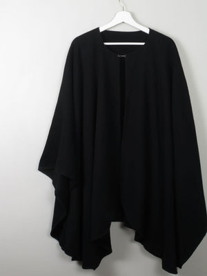 Women's Black Wool Vintage Cape - The Harlequin