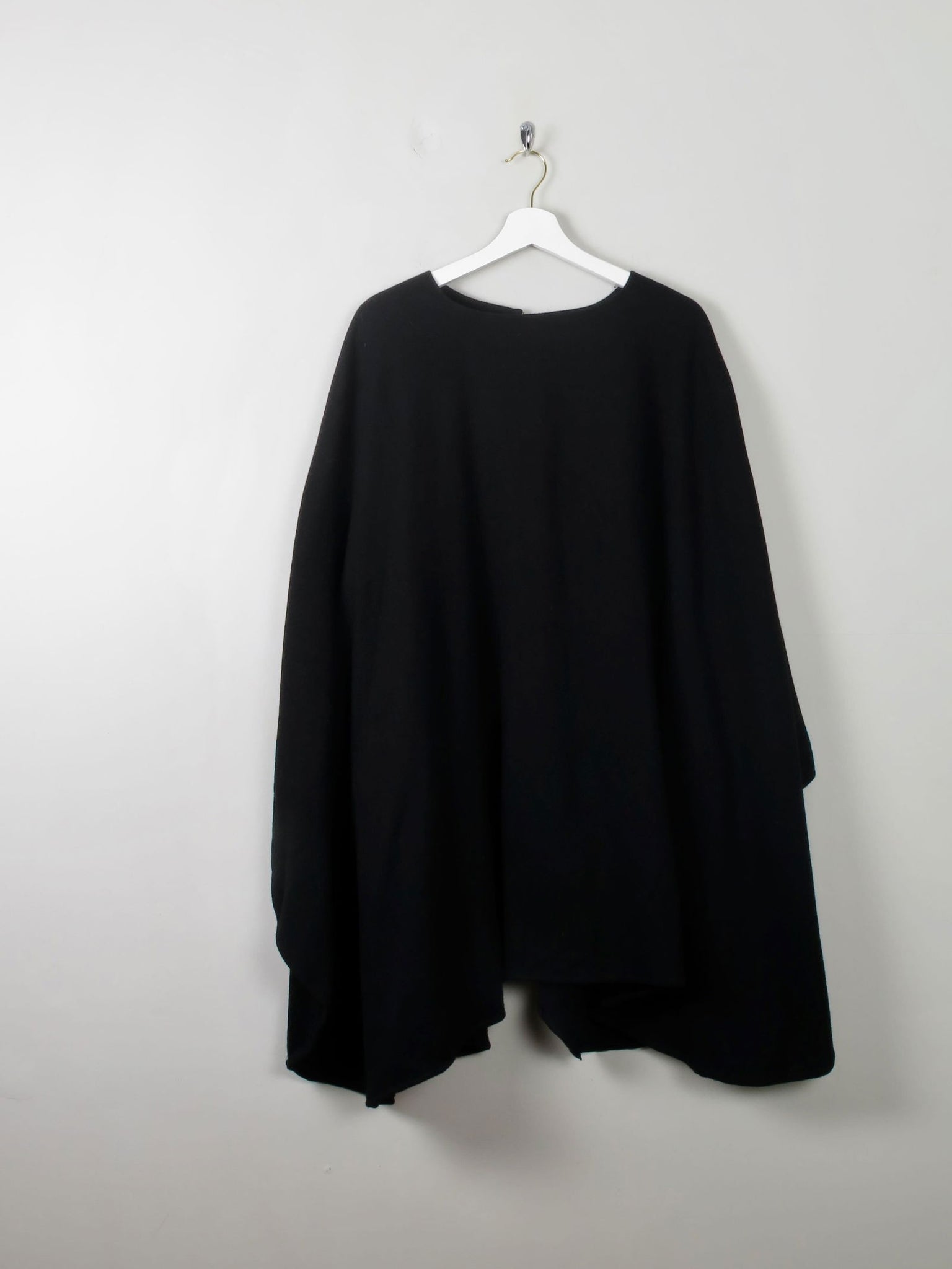 Women's Black Wool Vintage Cape - The Harlequin