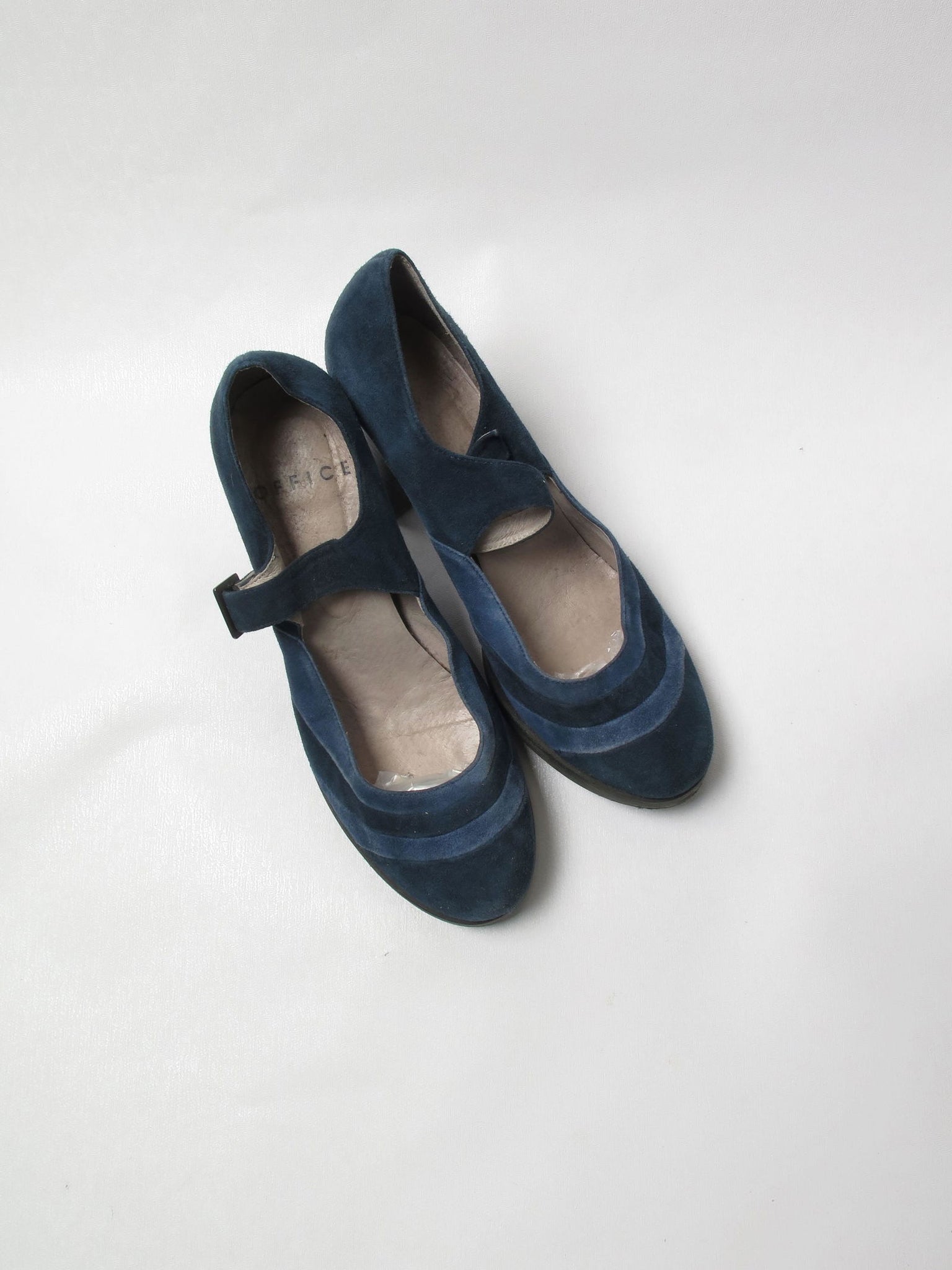 Women's Blue & Navy Mary Jane Suede Shoes 41 - The Harlequin