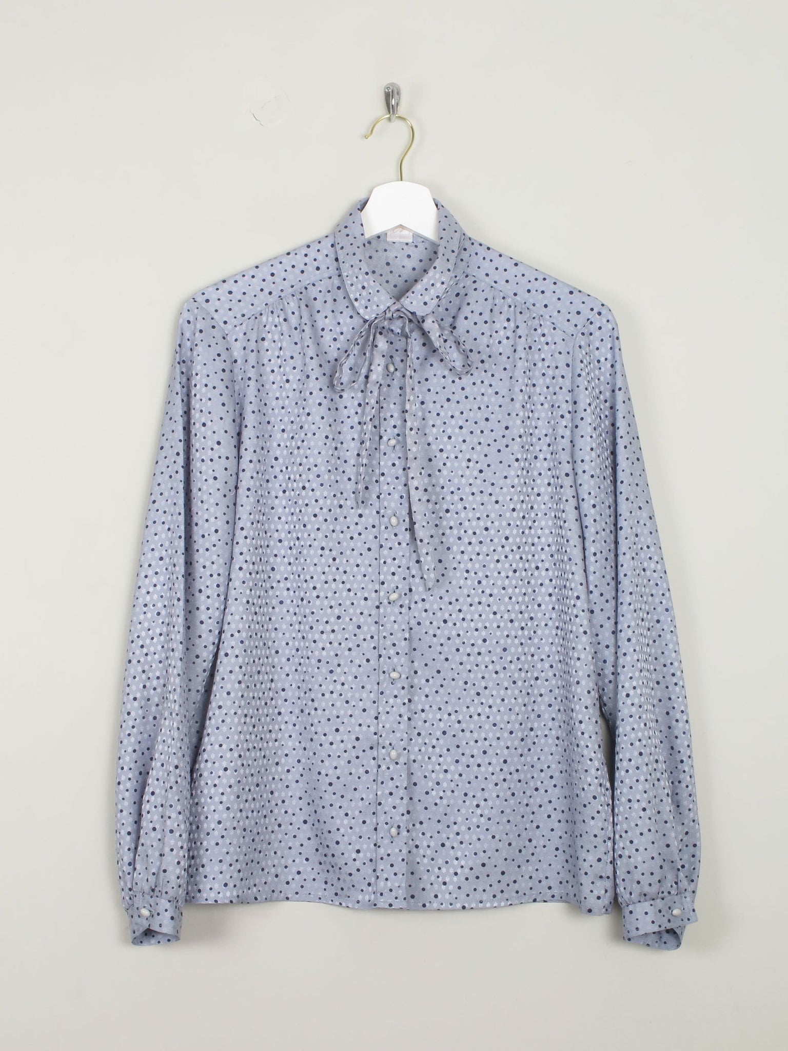 Women's Blue Polka Dot Vintage Blouse S - The Harlequin