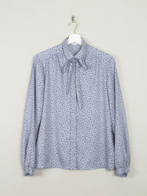 Women's Blue Polka Dot Vintage Blouse S - The Harlequin
