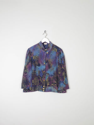 Women’s Blue Vintage Blouse With Prints L - The Harlequin
