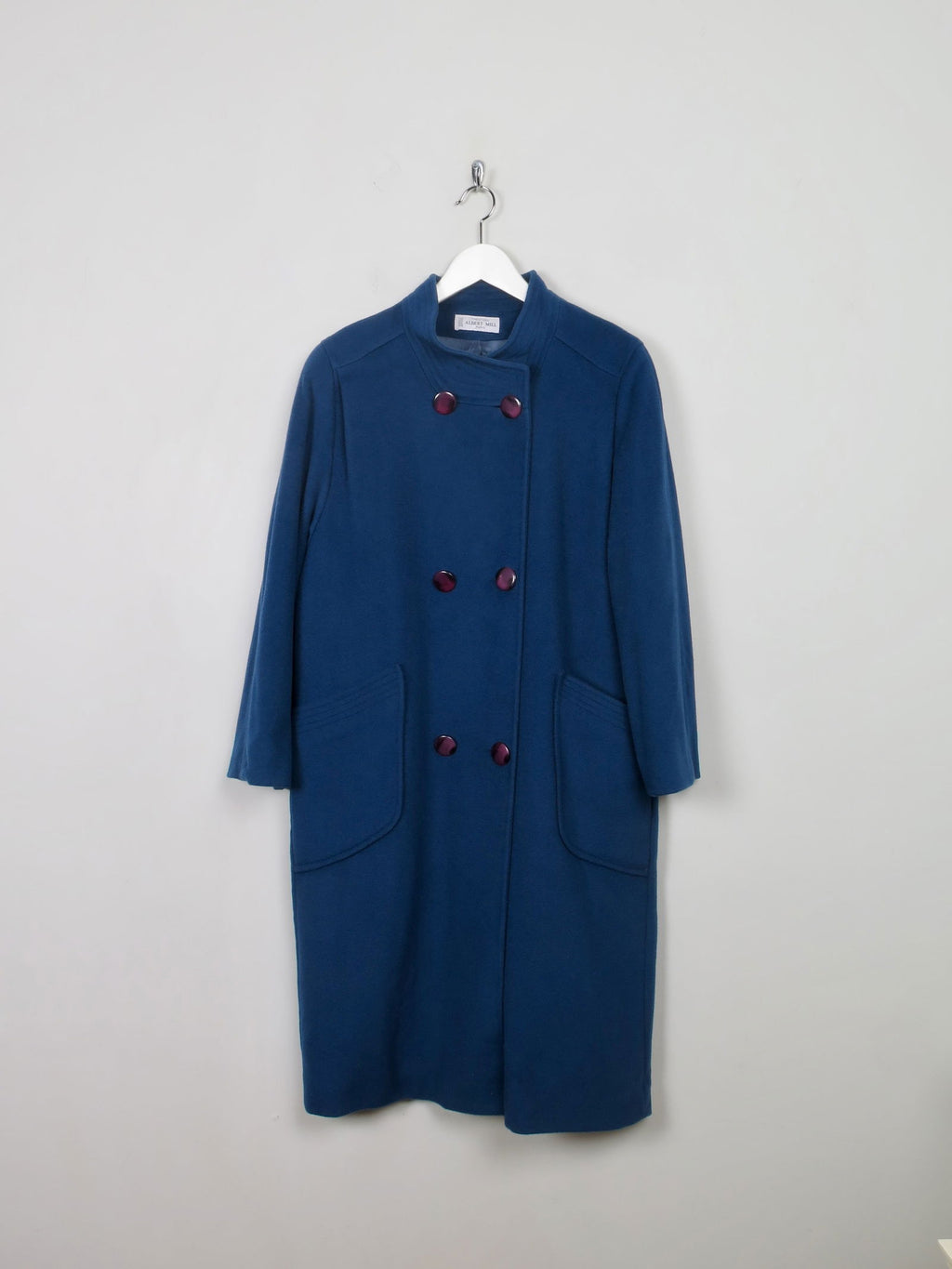 Women's Blue Vintage Cashmere & Wool Coat M/L - The Harlequin