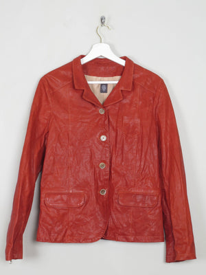 Women's Brick Red Leather Jacket Eleventy M - The Harlequin