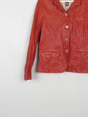 Women's Brick Red Leather Jacket Eleventy M - The Harlequin