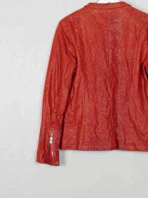 Women's Brick Red Leather Jacket Eleventy M - The Harlequin