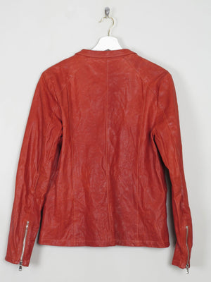 Women's Brick Red Leather Jacket Eleventy M - The Harlequin
