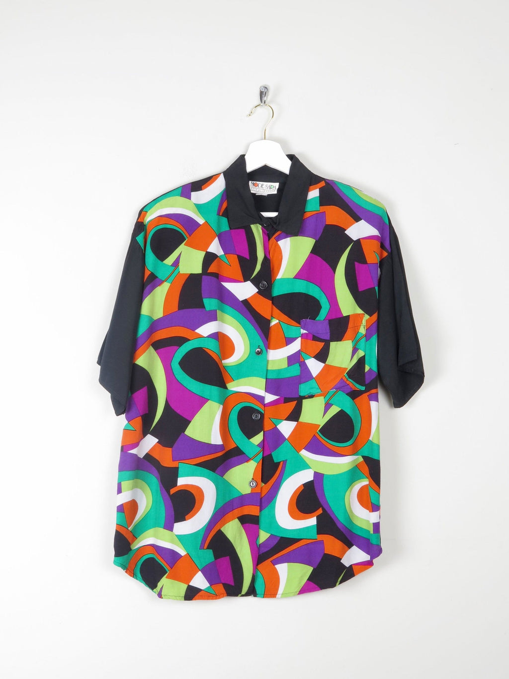 Women's Bright Graphic Printed Blouse L - The Harlequin