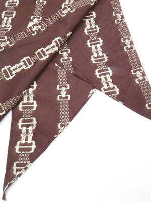 Women’s Brown 1970s Chain Print Scarf - The Harlequin