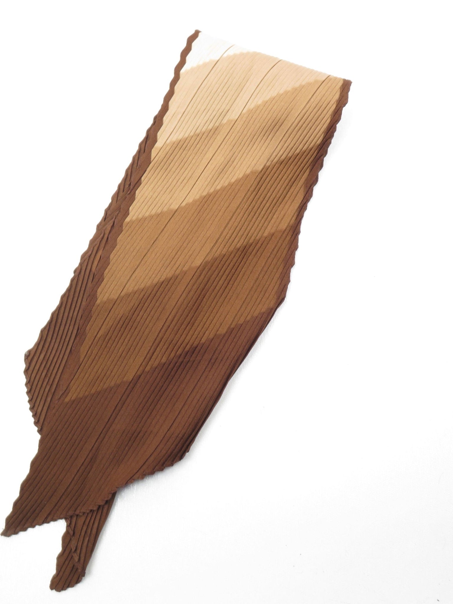 Women's Brown Cream & Brown Pleated Neck Scarf - The Harlequin