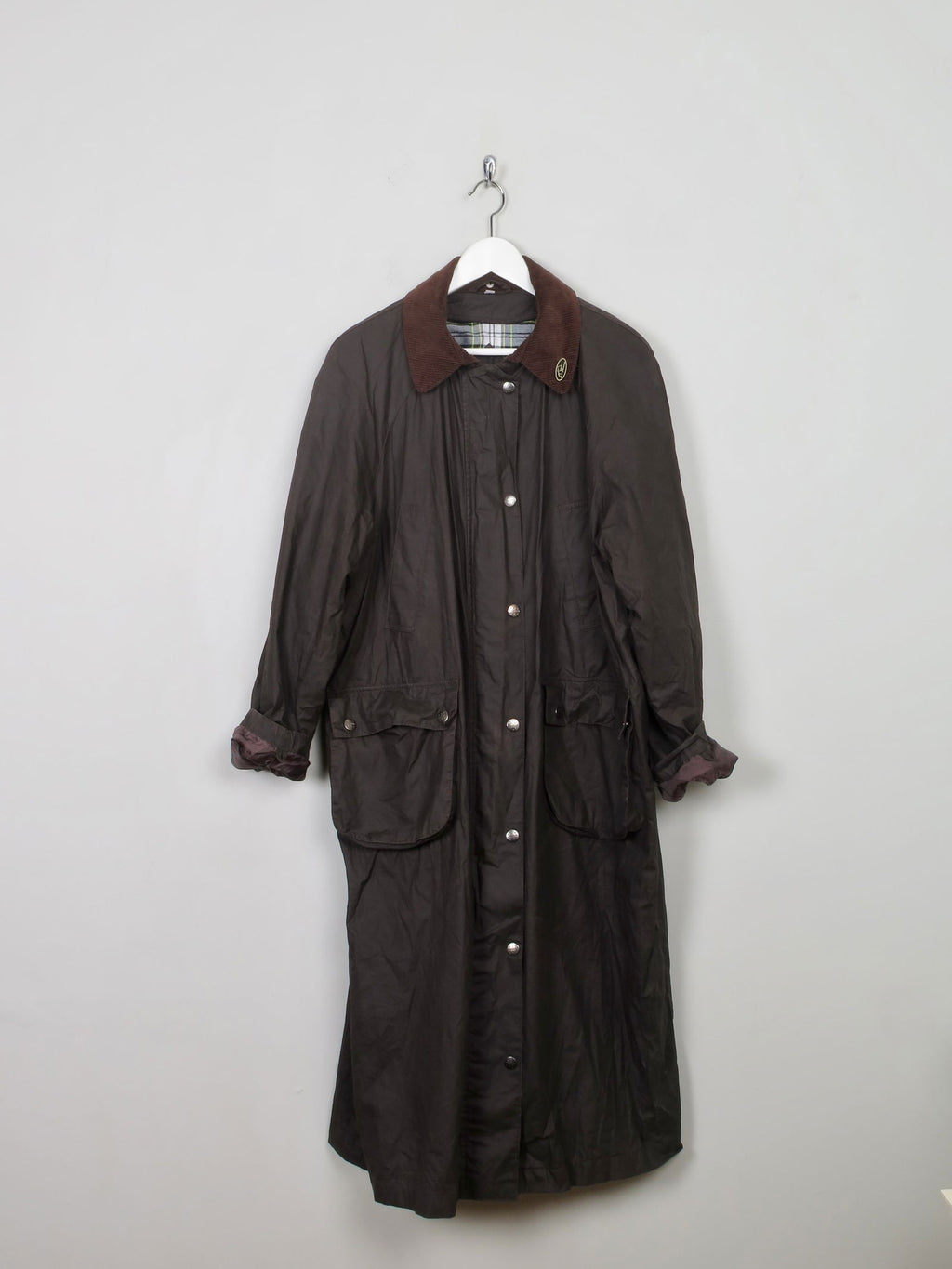 Women's Vintage Brown Long Wax Coat M - The Harlequin