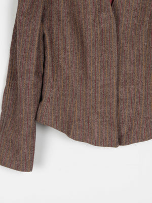 Women's Brown Tweed Fitted Cropped Jacket 10/12 - The Harlequin